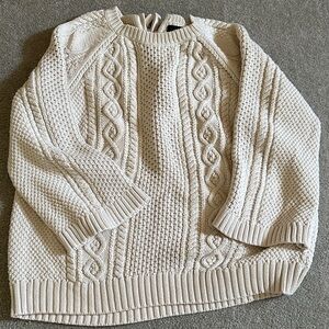 J. Crew Ivory Cable Knit Sweater